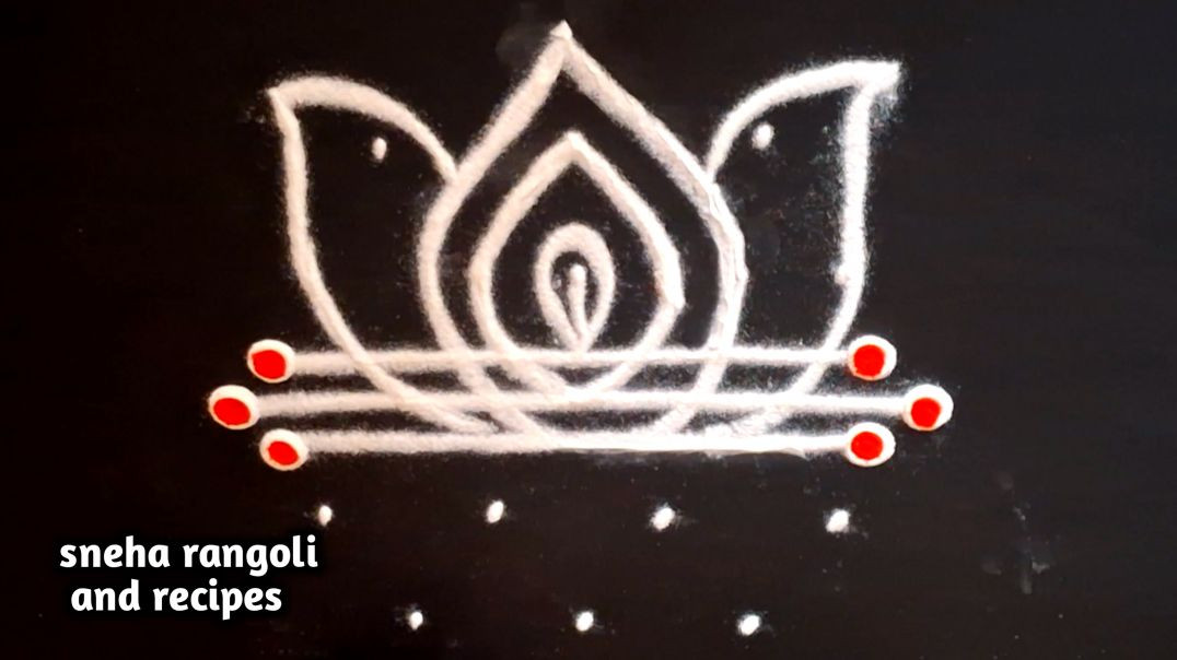 ⁣🌸 New Lotus Rangoli Design 2026 | Easy Festival Kolam for Diwali & Friday Pooja | Simple Muggulu