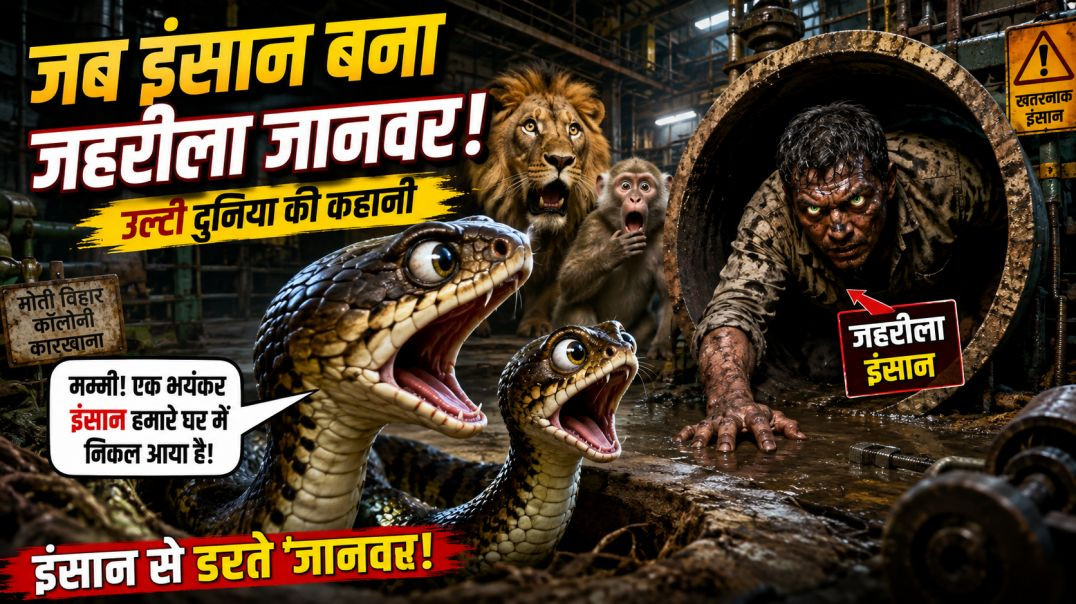 ⁣🐍 जब इंसान बना जहरीला जानवर 😱 | उल्टी दुनिया की खौफनाक कहानी |