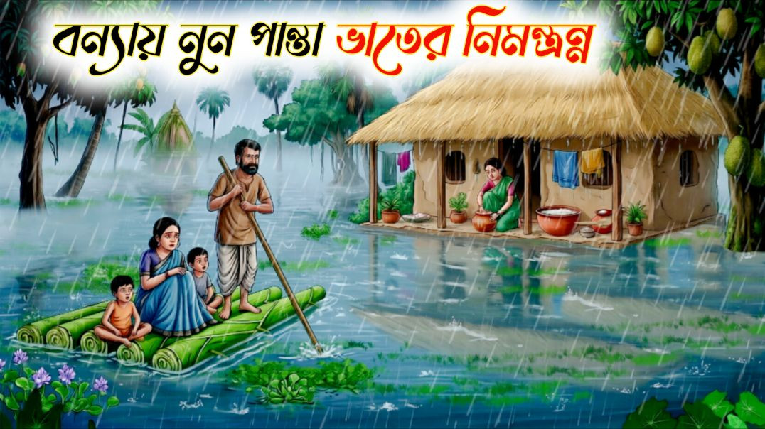 ⁣বন্যায় নুন পান্তা ভাতের নিমন্ত্রন্ন | Moral Story In Bengali