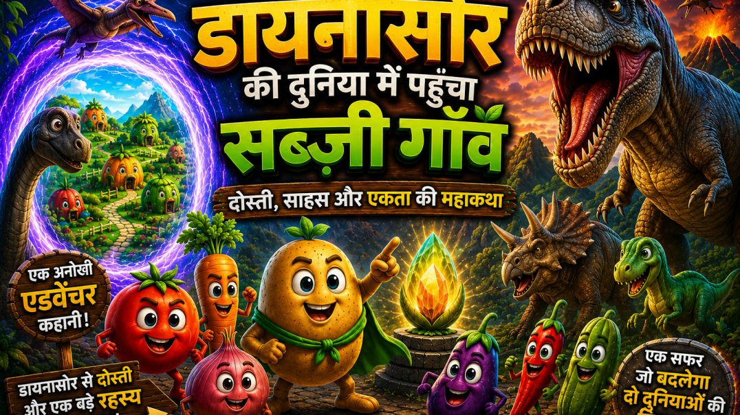 ⁣Subscribe के बदले सब्सक्राइब मिलेगा 100% | 🦖🥔 क्या होगा जब सब्ज़ी गाँव के दोस्त पहुँच जाएंगे डायनासो