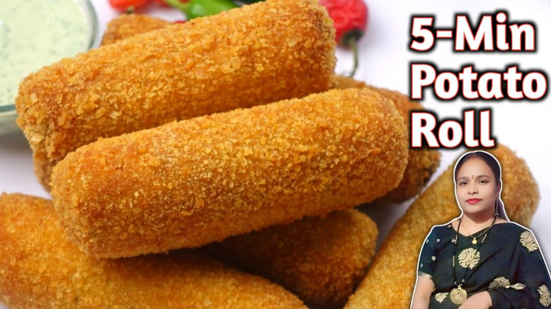 ⁣🥔 Crispy Potato Roll 😍 | 5-Min Easy Aloo Snack 🔥 | Super Crispy Recipe #shorts